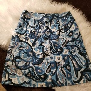 ANN TAYLOR - Madison paisley skirt a-line blue